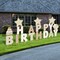 18 Pieces Happy Birthday Yard Signs with Stakes, 16 Inches Birthday Outdoor Lawn Signs, Cake Balloon Patio Decorations, Garden Lawn Decorations for Party Outdoor Decor(Beige)